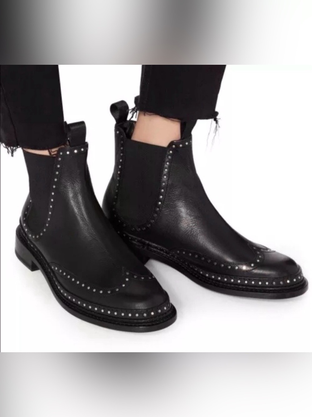 Rag & Bone Black Studded Benson Boot
